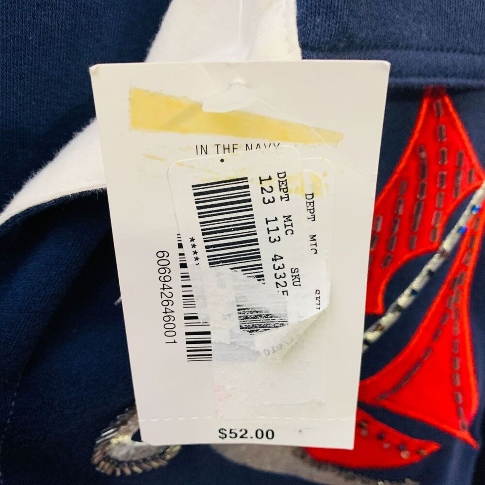 vintage NWT Bechamel top July 4 patriotic nautical red white blue size large - Picture 9 of 11